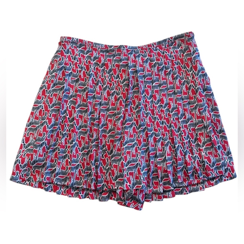 Zara Red, Blue & Black Printed Skort
